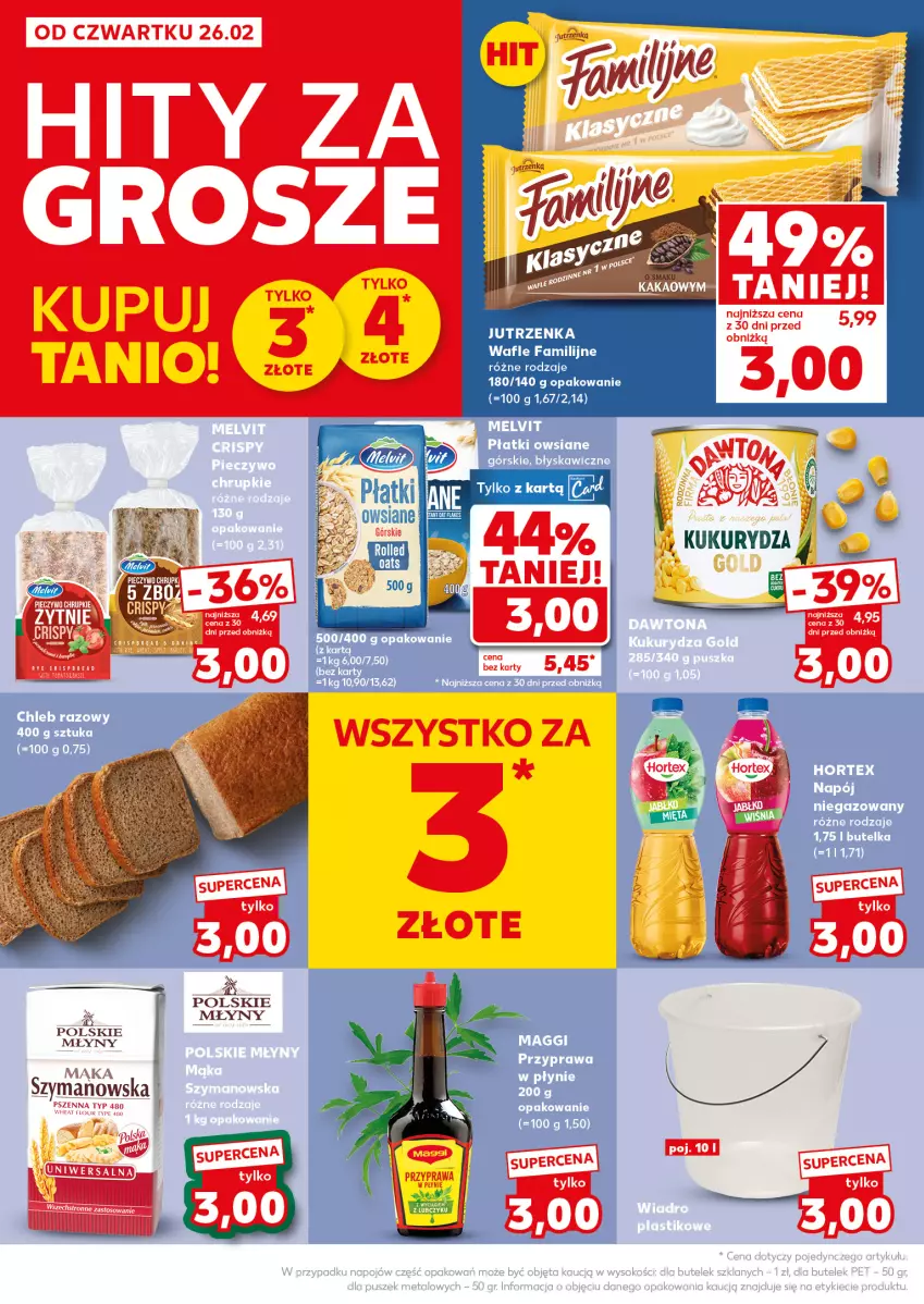 Gazetka promocyjna Kaufland - Mocny Start - ważna 02.03 do 04.03.2026 - strona 4 - produkty: Chleb, Fa, Hortex, Jutrzenka, Maggi, Melvit, Napój, Napój niegazowany, Płatki owsiane, Wafle