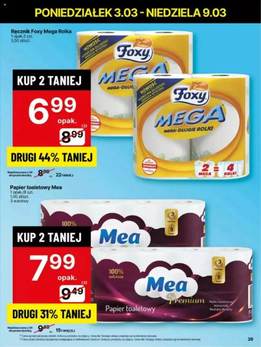 Gazetka promocyjna Delikatesy Centrum - ważna 03.03 do 10.03.2025 - strona 33 - produkty: Foxy, Papier, Papier toaletowy, Ręcznik