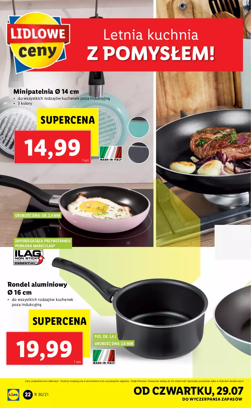 Gazetka promocyjna Lidl - GAZETKA - ważna 26.07 do 31.07.2021 - strona 22 - produkty: Kuchnia, Patelnia, Rondel