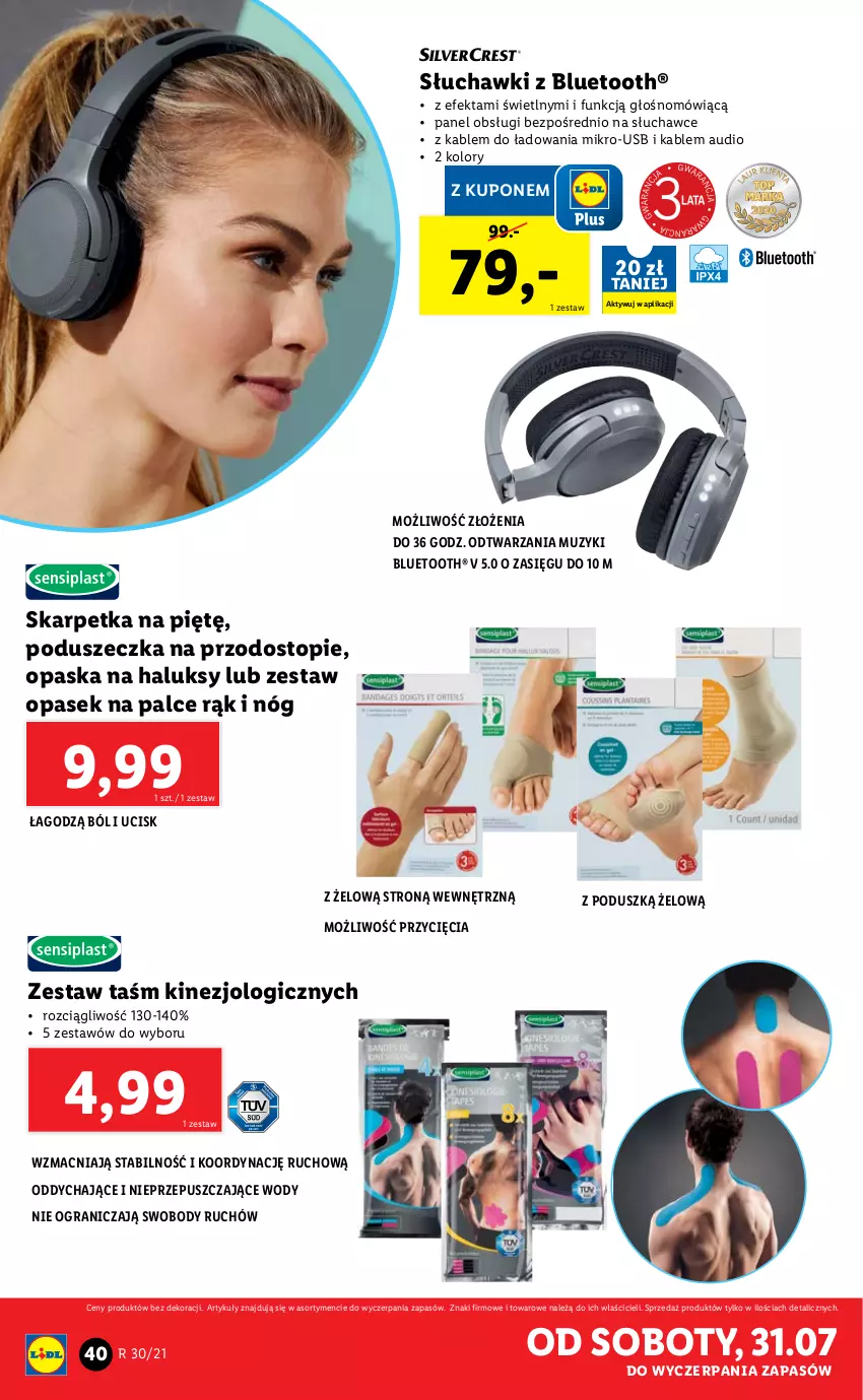 Gazetka promocyjna Lidl - GAZETKA - ważna 26.07 do 31.07.2021 - strona 40 - produkty: Body, Gra, Karp, Opaska, Pasek, Słuchawki, Top