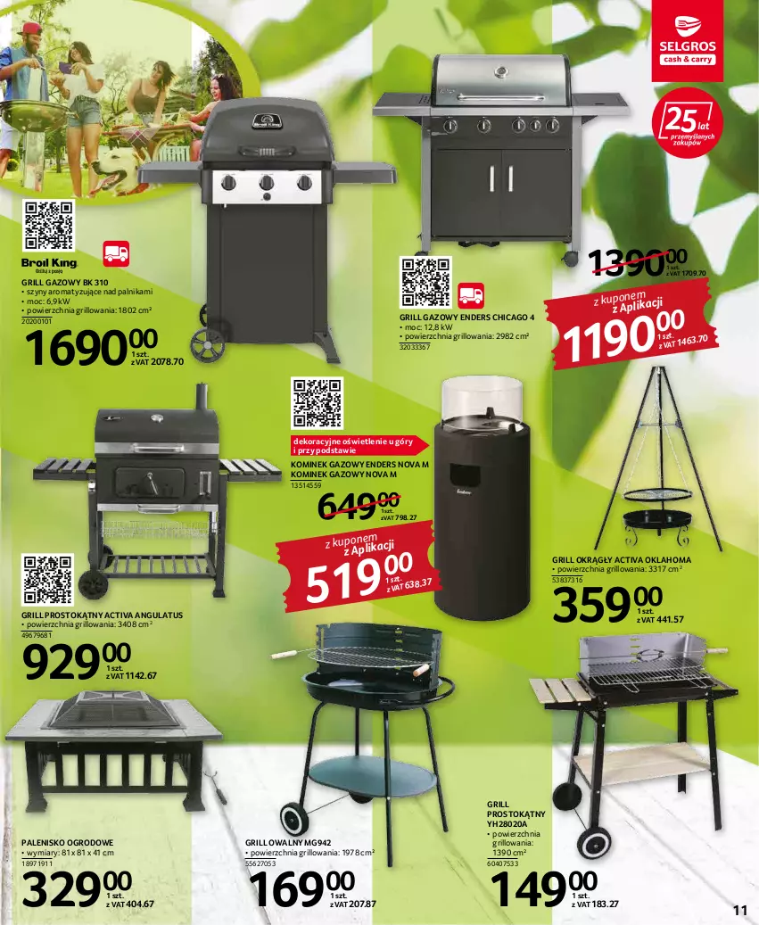 Gazetka promocyjna Selgros - Katalog Ogród - ważna 17.03 do 30.03.2022 - strona 11 - produkty: Grill, Grill gazowy, Kominek, Palenisko, Szyny