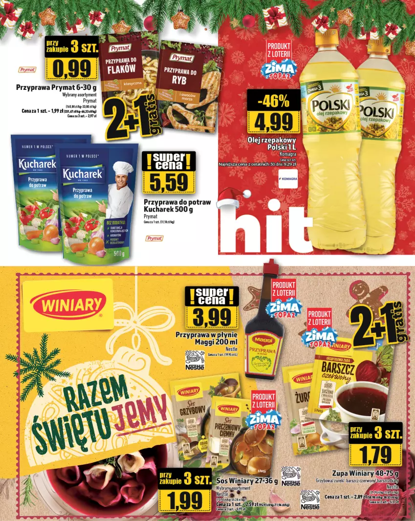 Gazetka promocyjna Topaz - Gazetka - ważna 12.12 do 18.12.2024 - strona 23 - produkty: Gra, Kucharek, Maggi, Olej, Prymat, Przyprawa do potraw, Sos, Winiary