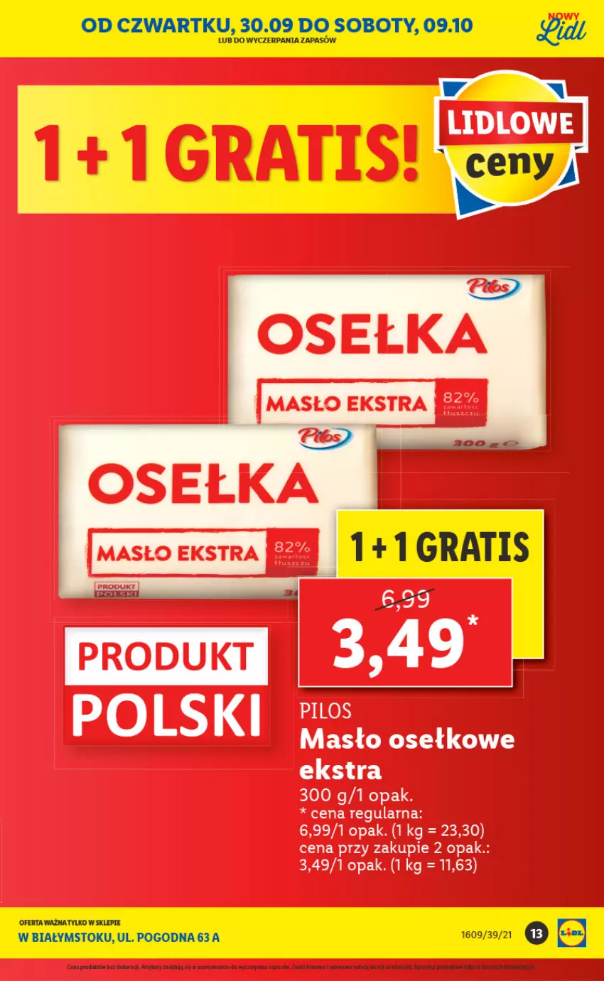 Gazetka promocyjna Lidl - Ponowne otwarcie Lidla - ważna 04.10 do 09.10.2021 - strona 13 - produkty: Masło