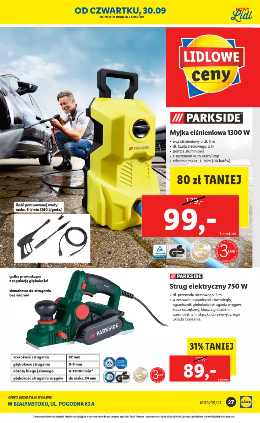 Gazetka promocyjna Lidl - Ponowne otwarcie Lidla - ważna 04.10 do 09.10.2021 - strona 27 - produkty: Gałka, Gra, Myjka ciśnieniowa, Parkside, Top