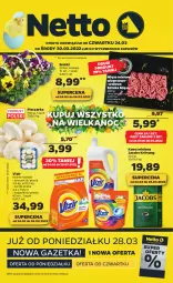 Gazetka promocyjna Netto - Gazetka spożywcza 24.03-30.03 - Gazetka - ważna od 30.03 do 30.03.2022 - strona 1 - produkty: Piec, Mięso mielone, Proszek do prania, Kawa mielona, Kawa, Jacobs Krönung, Vizir, Pieczarka, Jacobs, Kapsułki do prania, Mięso