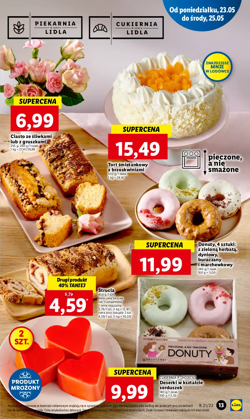 Gazetka promocyjna Lidl - GAZETKA - ważna 23.05 do 25.05.2022 - strona 13 - produkty: Cukier, Deser, Donut, Nuty, Piec, Ser, Strucla