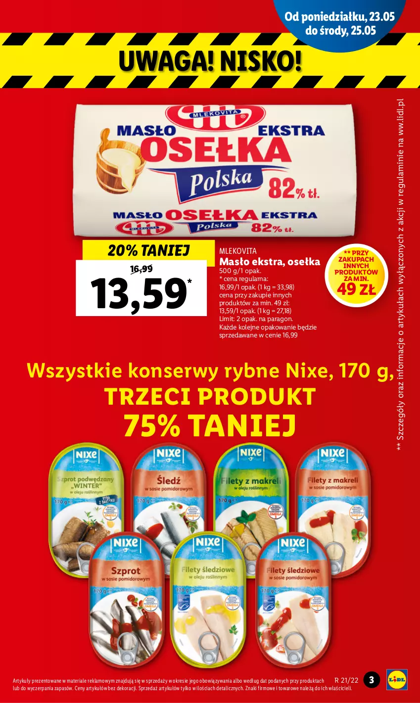 Gazetka promocyjna Lidl - GAZETKA - ważna 23.05 do 25.05.2022 - strona 3 - produkty: Masło, Mleko, Mlekovita, Olej, Ser, Waga