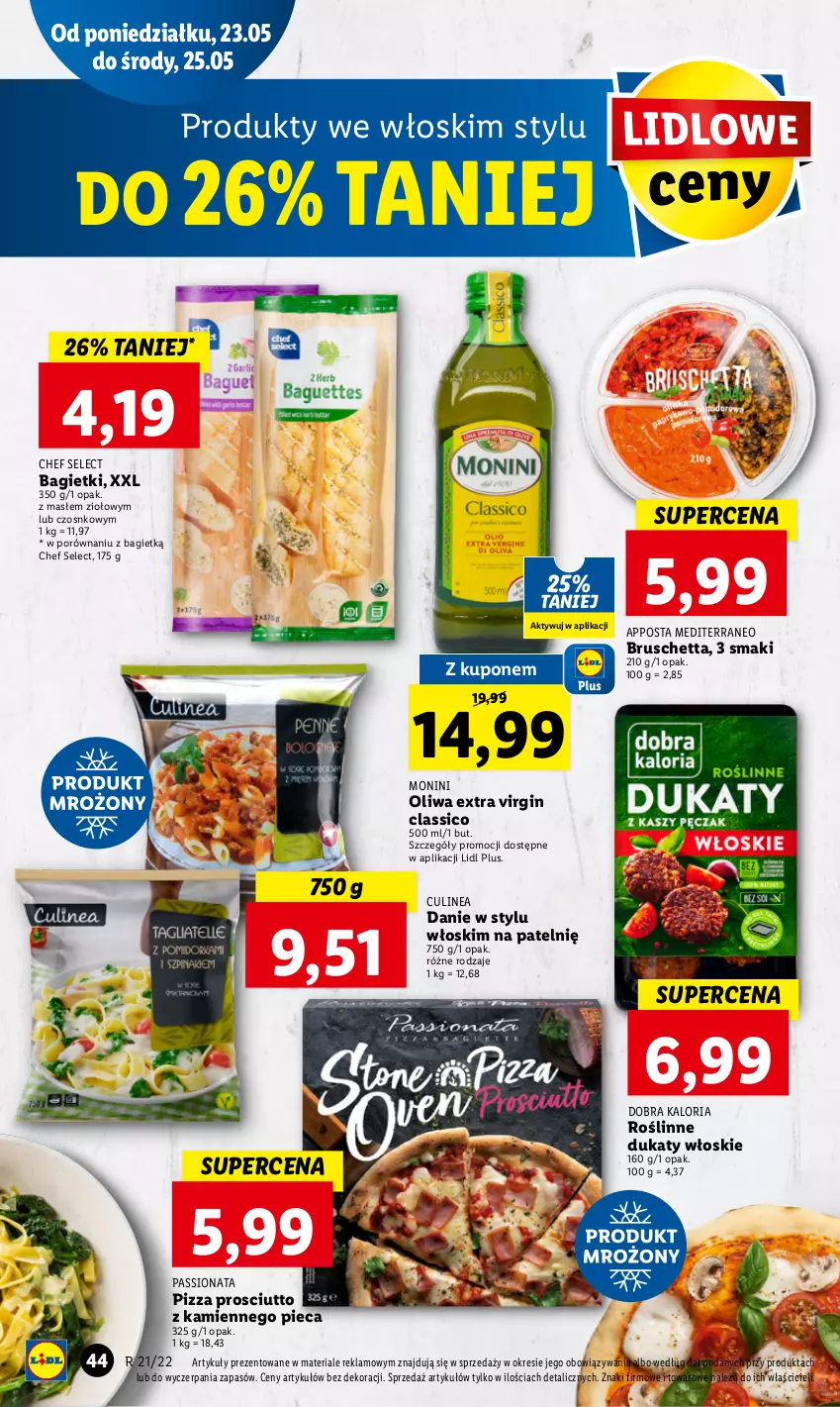 Gazetka promocyjna Lidl - GAZETKA - ważna 23.05 do 25.05.2022 - strona 44 - produkty: Gin, Monini, Piec, Pizza, Por, Prosciutto