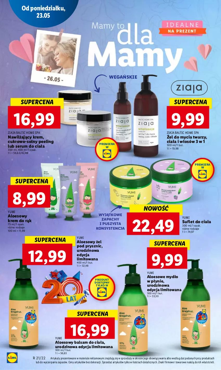 Gazetka promocyjna Lidl - GAZETKA - ważna 23.05 do 25.05.2022 - strona 60 - produkty: Balsam do ciała, Krem do rąk, Mydło, Mydło w płynie, Peeling, Rum, Ser, Serum, Ziaja