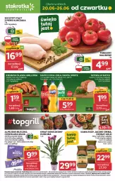 Gazetka promocyjna Stokrotka - Supermarket - Gazetka - ważna od 26.06 do 26.06.2024 - strona 1 - produkty: Kurczak, Warzywa, Kawa, Coca-Cola, Szynka, Mleczko, Owoce, Jacobs, Grill, Pomidory, Mięso, LG