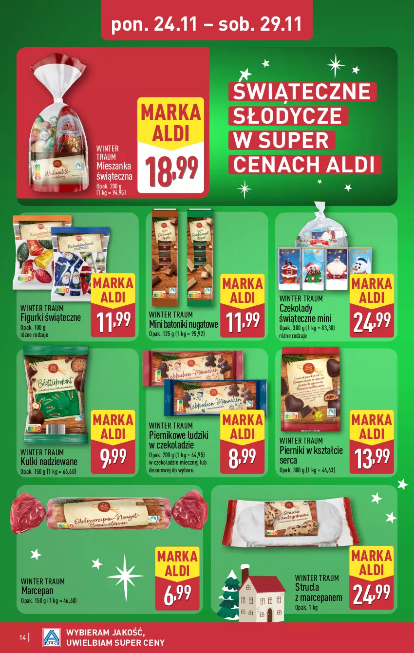 Gazetka promocyjna Aldi - Okazje weekendowe - ważna 27.11 do 29.11.2025 - strona 14 - produkty: Baton, Deser, Piernik, Ser, Strucla, Strucla z marcepanem, Tonik