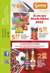 Gazetka promocyjna Gama - Gazetka Gama - Gazetka - ważna od 24.11 do 24.11.2023 - strona 1 - produkty: Piwa, Piwo, Piec, Krakus, Gra, BIC, O nas, Tyskie, Crunchips, Kabanos, Fa
