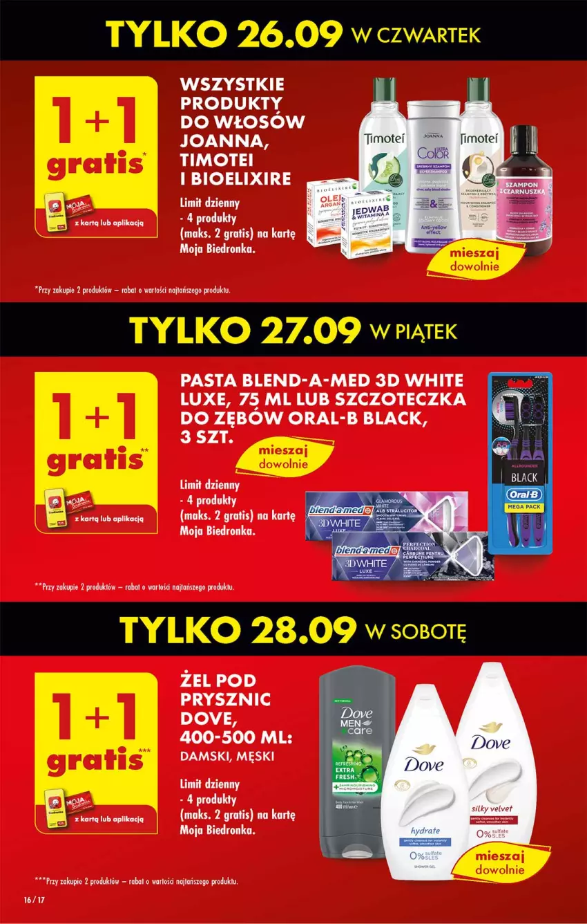 Gazetka promocyjna Biedronka - Od Czwartku - ważna 26.09 do 02.10.2024 - strona 16 - produkty: Blend-a-Med, Dove, Gra, Lack, Szczoteczka