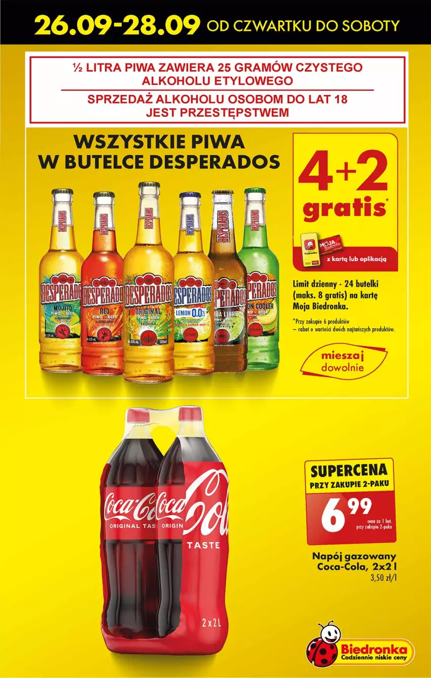 Gazetka promocyjna Biedronka - Od Czwartku - ważna 26.09 do 02.10.2024 - strona 7 - produkty: Coca-Cola, Desperados, Gra, Napój, Napój gazowany, Piwa