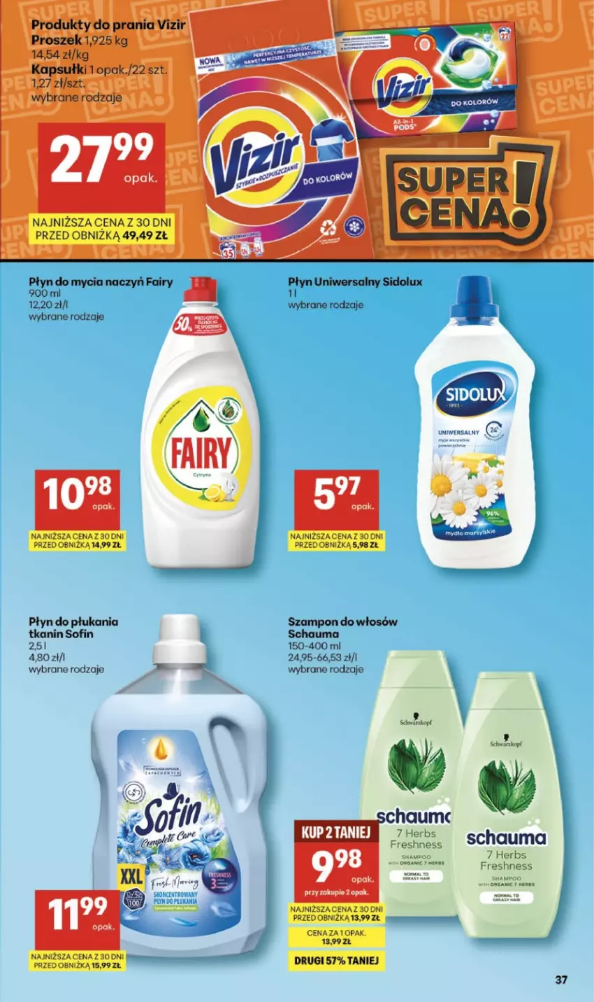 Gazetka promocyjna Delikatesy Centrum - Franczyza DC07 Czwartek - ważna 12.02 do 18.02.2026 - strona 37 - produkty: Do mycia naczyń, Fa, Fairy, Płyn do mycia, Płyn do mycia naczyń, Płyn do płukania, Schauma, Szampon