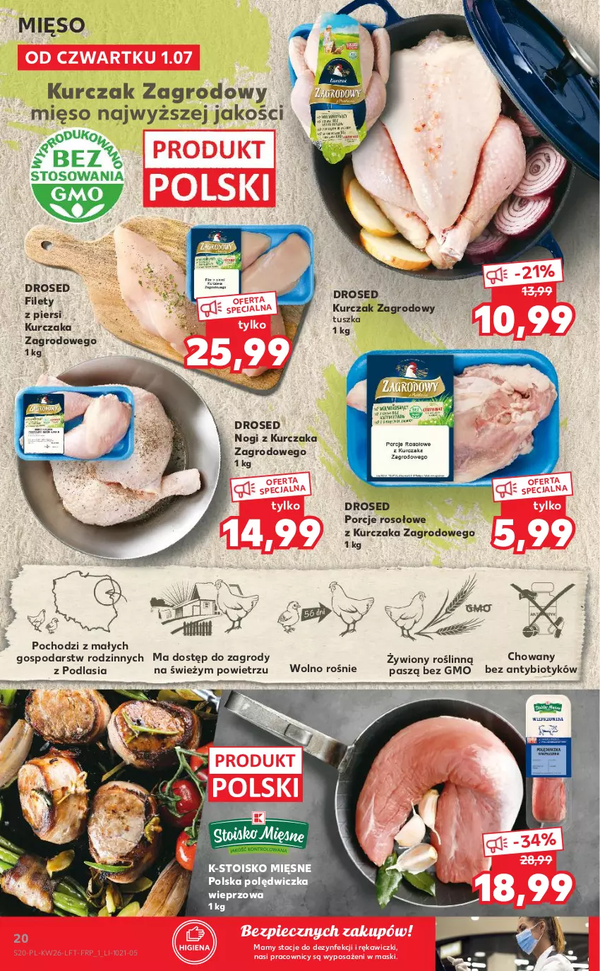 Gazetka promocyjna Kaufland - OFERTA TYGODNIA - ważna 01.07 do 07.07.2021 - strona 20 - produkty: Kurczak, Mięso, Piec, Polędwiczka wieprzowa, Por, Tusz