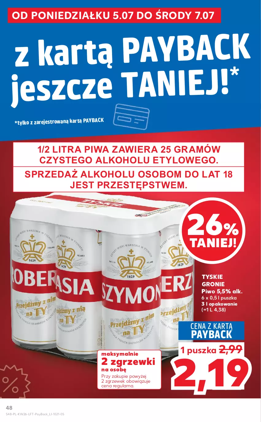 Gazetka promocyjna Kaufland - OFERTA TYGODNIA - ważna 01.07 do 07.07.2021 - strona 48 - produkty: Gra, Piwa, Piwo, Tyskie