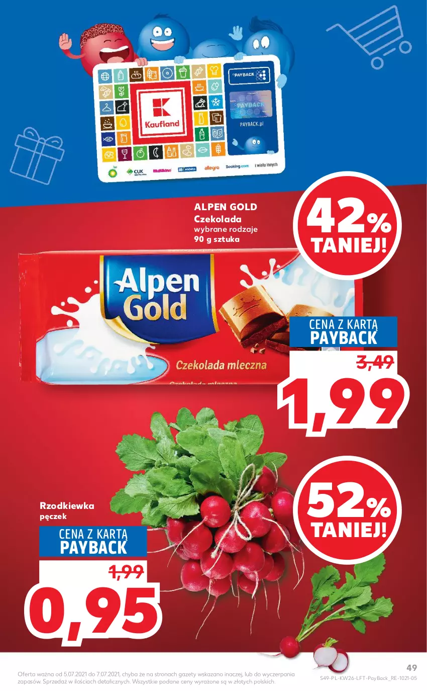 Gazetka promocyjna Kaufland - OFERTA TYGODNIA - ważna 01.07 do 07.07.2021 - strona 49 - produkty: Czekolada, Rzodkiewka