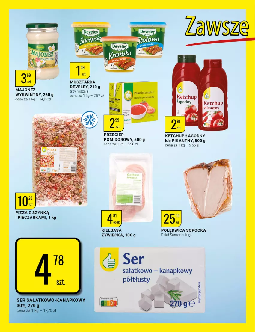 Gazetka promocyjna Bi1 - Jesienne promocje - ważna 05.10 do 18.10.2022 - strona 20 - produkty: Ketchup, Kiełbasa, Majonez, Mus, Musztarda, Piec, Pieczarka, Pizza, Polędwica, Pur, Sałat, Ser