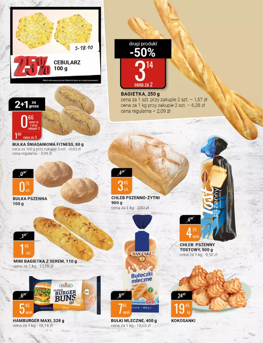 Gazetka promocyjna Bi1 - Jesienne promocje - ważna 05.10 do 18.10.2022 - strona 9 - produkty: Bagietka, Bułka, Burger, Cebula, Chleb, Danio, Hamburger, Kokos, Sanki, Ser