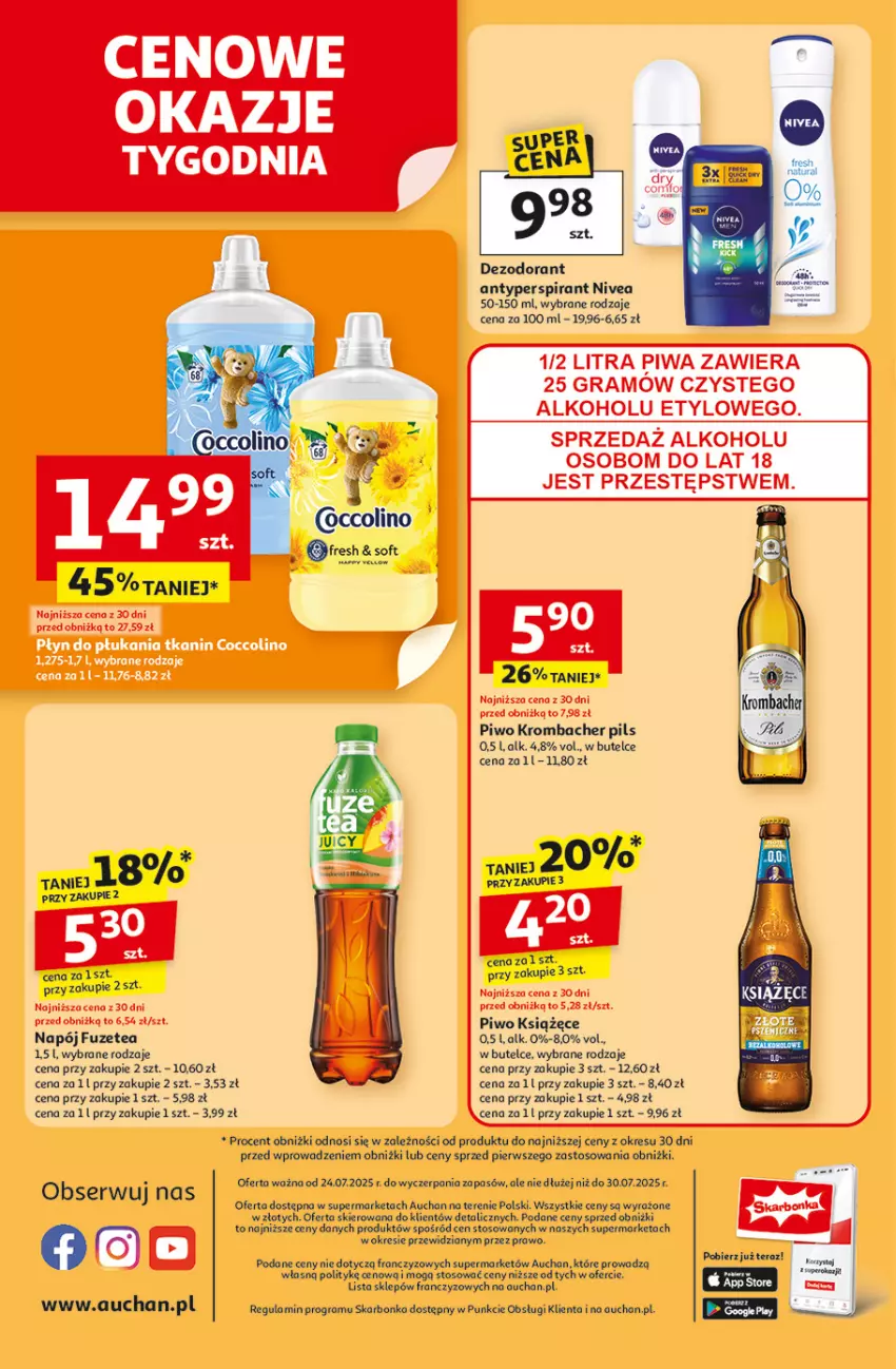 Gazetka promocyjna Auchan - Pewność niskich cen Supermarket - ważna 24.07 do 30.07.2025 - strona 8 - produkty: Antyperspirant, Dezodorant, Gra, Książęce, Napój, Nivea, Piwa, Piwo, Ser
