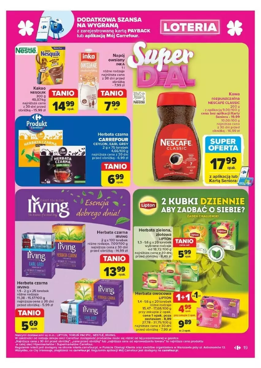 Gazetka promocyjna Carrefour - ważna 07.10 do 12.10.2024 - strona 11 - produkty: Earl Grey, Herbata, Herbata czarna, Inka, Irving, Kakao, Lipton, Napój, Nesquik