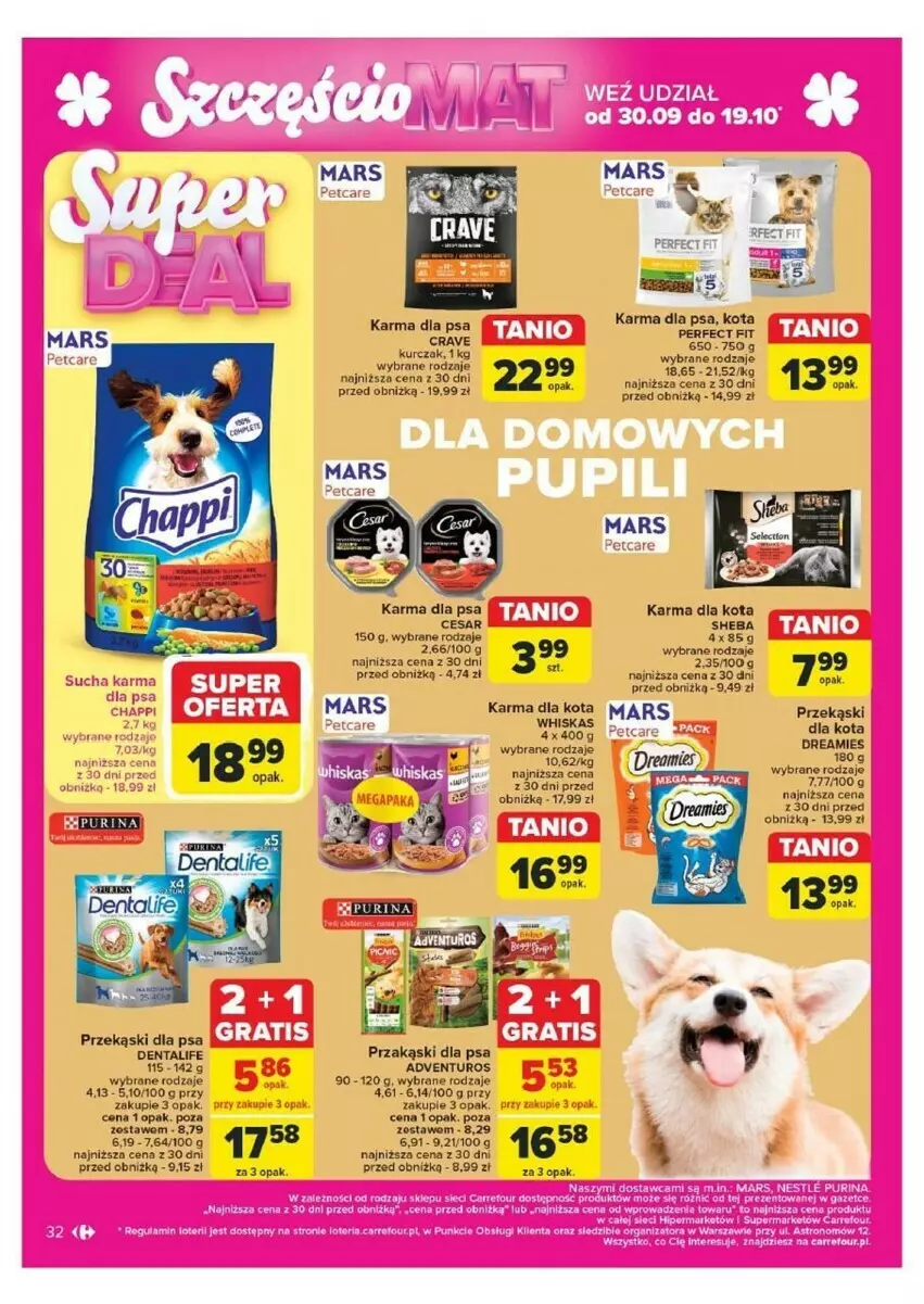 Gazetka promocyjna Carrefour - ważna 07.10 do 12.10.2024 - strona 26 - produkty: Adventuros, Kurczak, Mars, Przekąski dla kota, Przekąski dla psa, Sheba