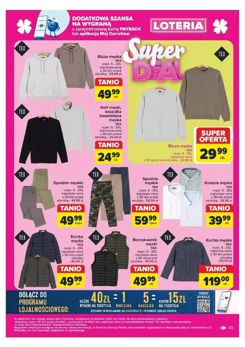 Gazetka promocyjna Carrefour - ważna 07.10 do 12.10.2024 - strona 44 - produkty: Bluza, Gra, Kosz, Koszula, Koszulka, Kurtka, Spodnie