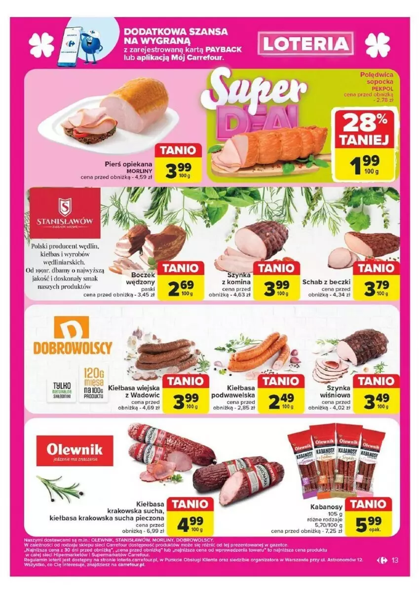 Gazetka promocyjna Carrefour - ważna 07.10 do 12.10.2024 - strona 5 - produkty: Gra, Kabanos, Kiełbasa, Kiełbasa krakowska, Kiełbasa wiejska, Morliny, Olewnik, Pekpol, Piec, Polędwica