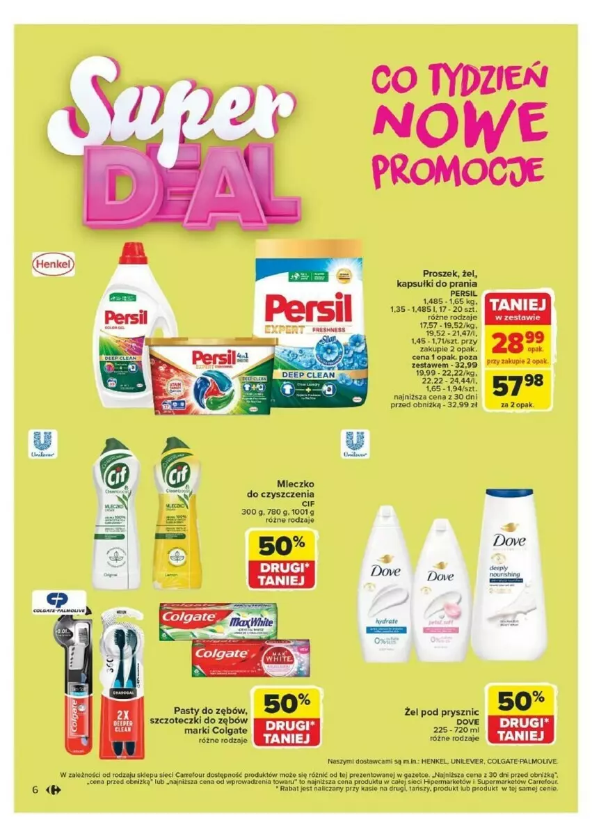 Gazetka promocyjna Carrefour - ważna 07.10 do 12.10.2024 - strona 56 - produkty: Cif, Colgate, Dove, Kapsułki do prania, LG, Mleczko, Palmolive