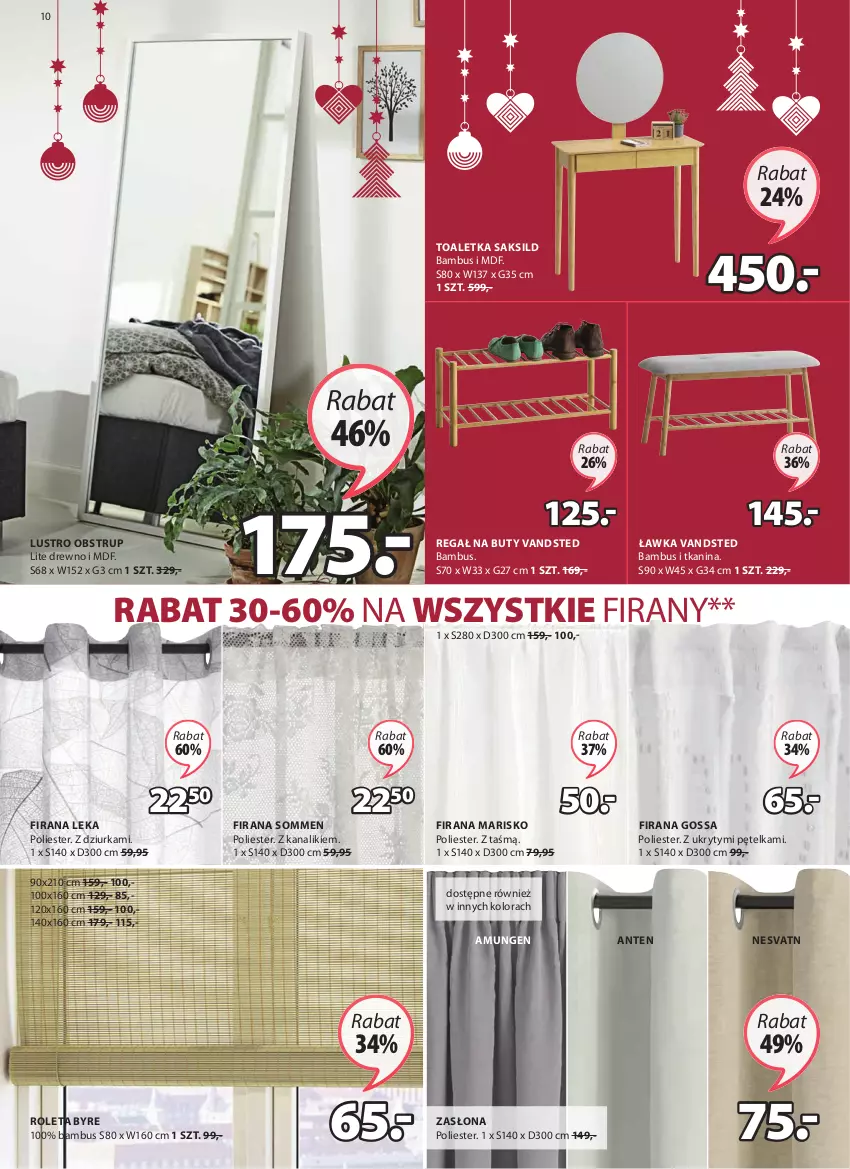 Gazetka promocyjna Jysk - Oferta tygodnia - ważna 03.11 do 16.11.2021 - strona 11 - produkty: Buty, Firana, Lustro, Regał, Roleta, Toaletka, Zasłona