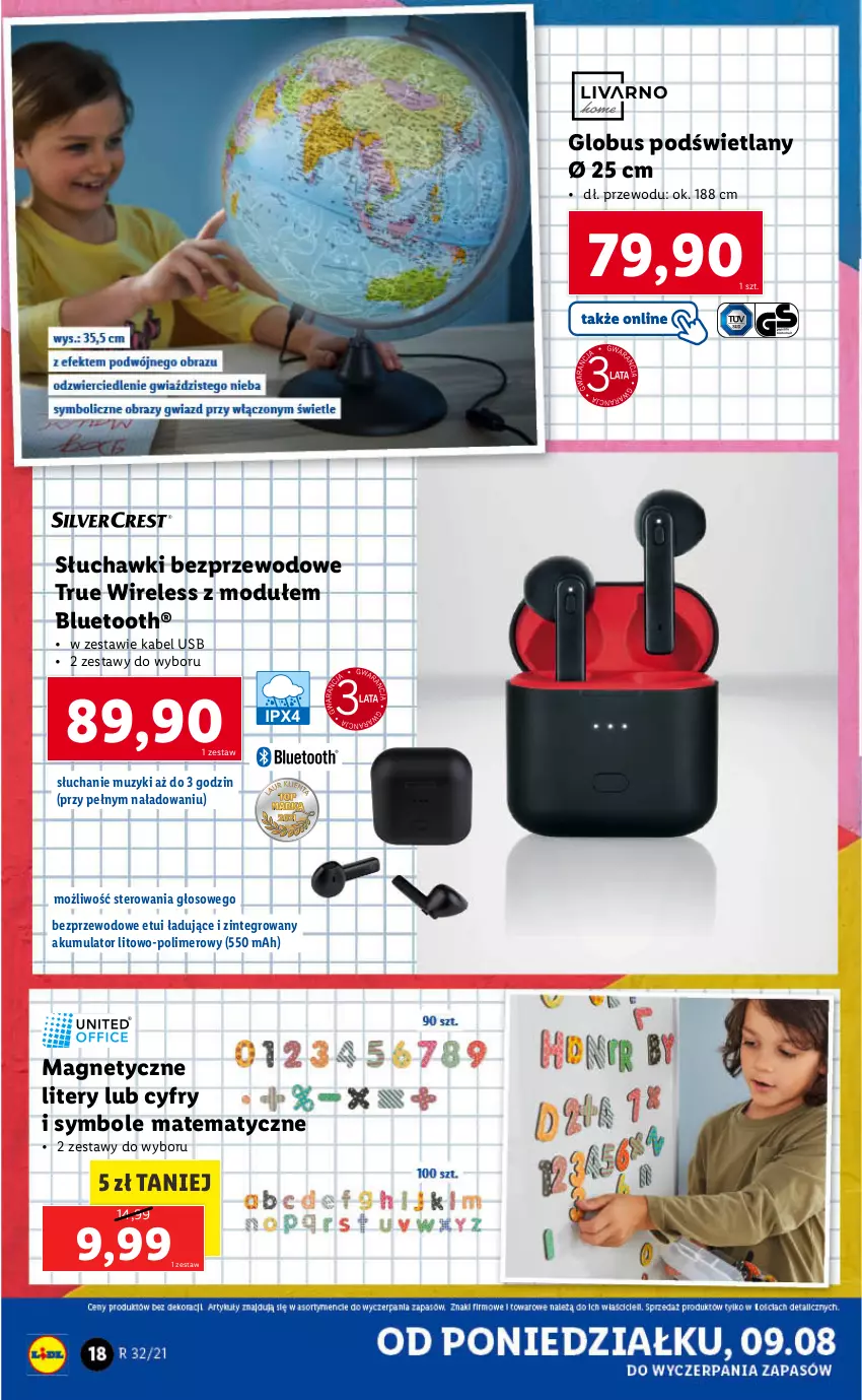 Gazetka promocyjna Lidl - GAZETKA - ważna 09.08 do 14.08.2021 - strona 18 - produkty: Akumulator, Kabel USB, Słuchawki, Słuchawki bezprzewodowe