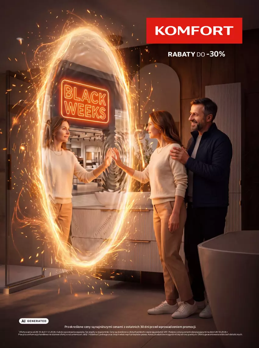 Gazetka promocyjna Komfort - Gazetka Black Weeks 2026 - ważna 28.10 do 01.12.2026 - strona 1