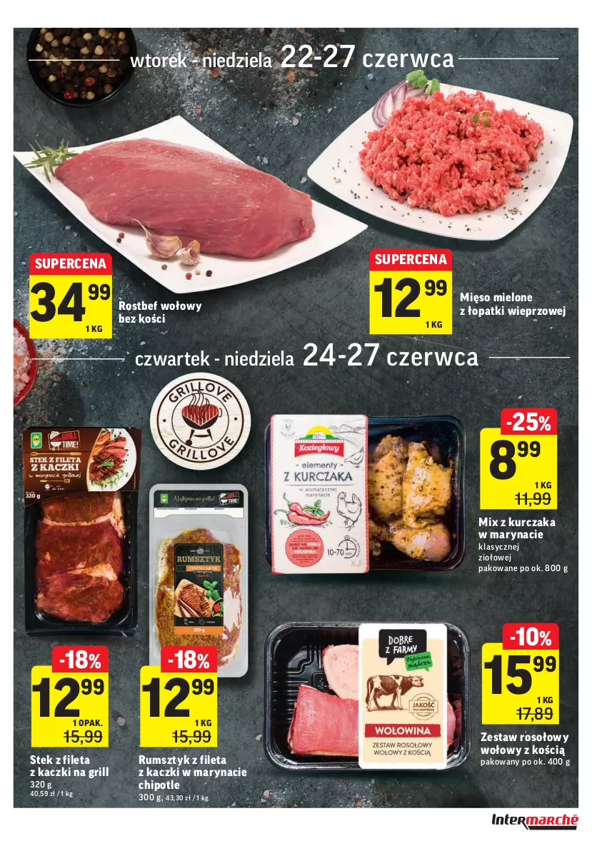 Gazetka promocyjna Intermarche - Zwyciężamy Okazjami - ważna 22.06 do 28.06.2021 - strona 19 - produkty: Grill, Kurczak, Mięso, Mięso mielone, Mięso mielone z łopatki wieprzowej, Rostbef, Rum, Stek