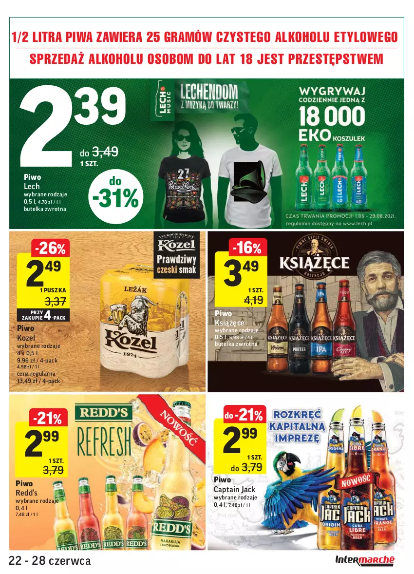 Gazetka promocyjna Intermarche - Zwyciężamy Okazjami - ważna 22.06 do 28.06.2021 - strona 31 - produkty: Captain Jack, Gra, Kozel, Książęce, Piwa, Piwo