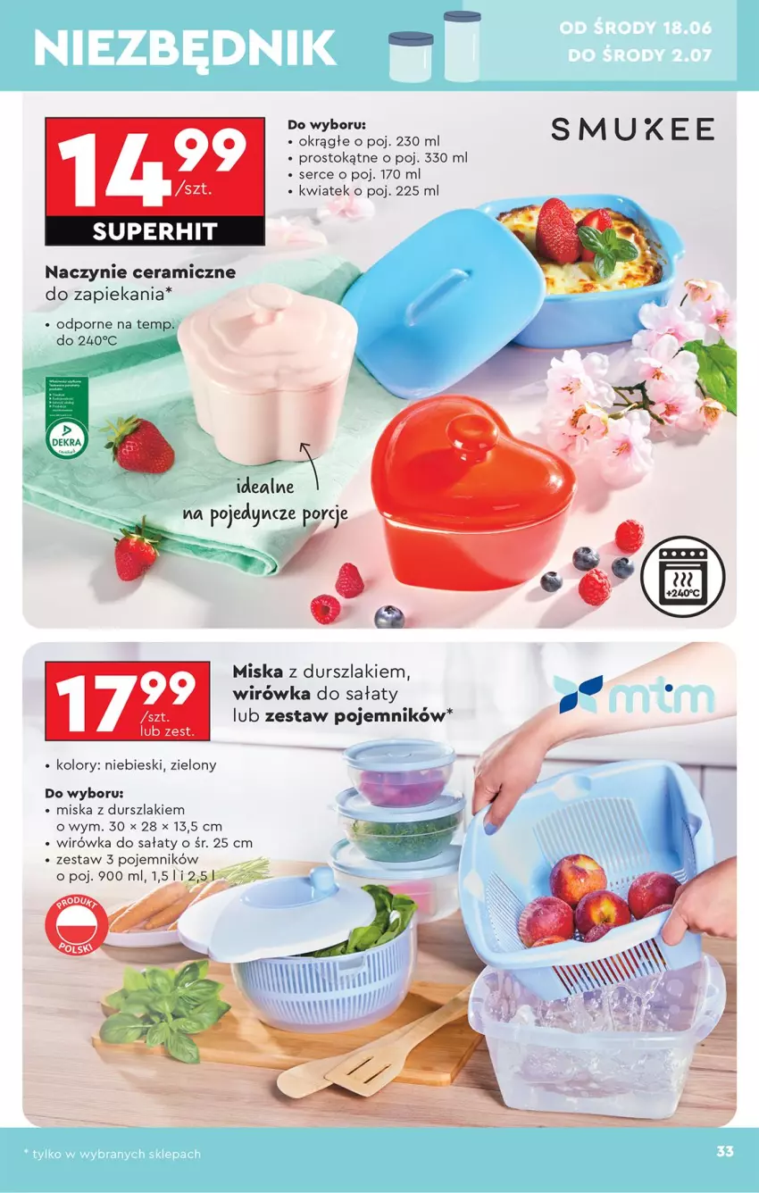 Gazetka promocyjna Biedronka - Okazje Tygodnia - ważna 14.06 do 28.06.2025 - strona 35 - produkty: Durszlak, Miska, Pojemnik, Por, Sałat, Ser