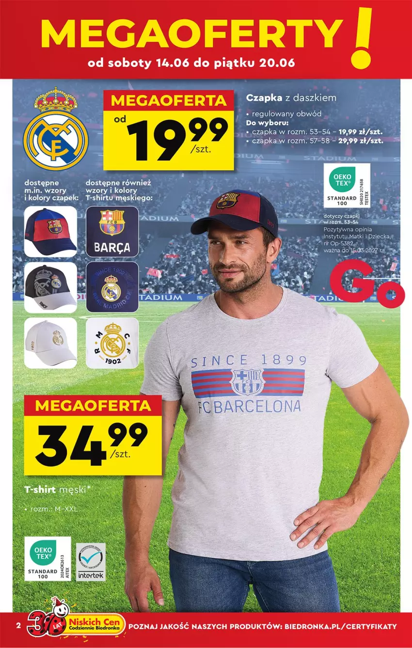 Gazetka promocyjna Biedronka - Okazje Tygodnia - ważna 14.06 do 28.06.2025 - strona 4 - produkty: Czapka, K2, T-shirt