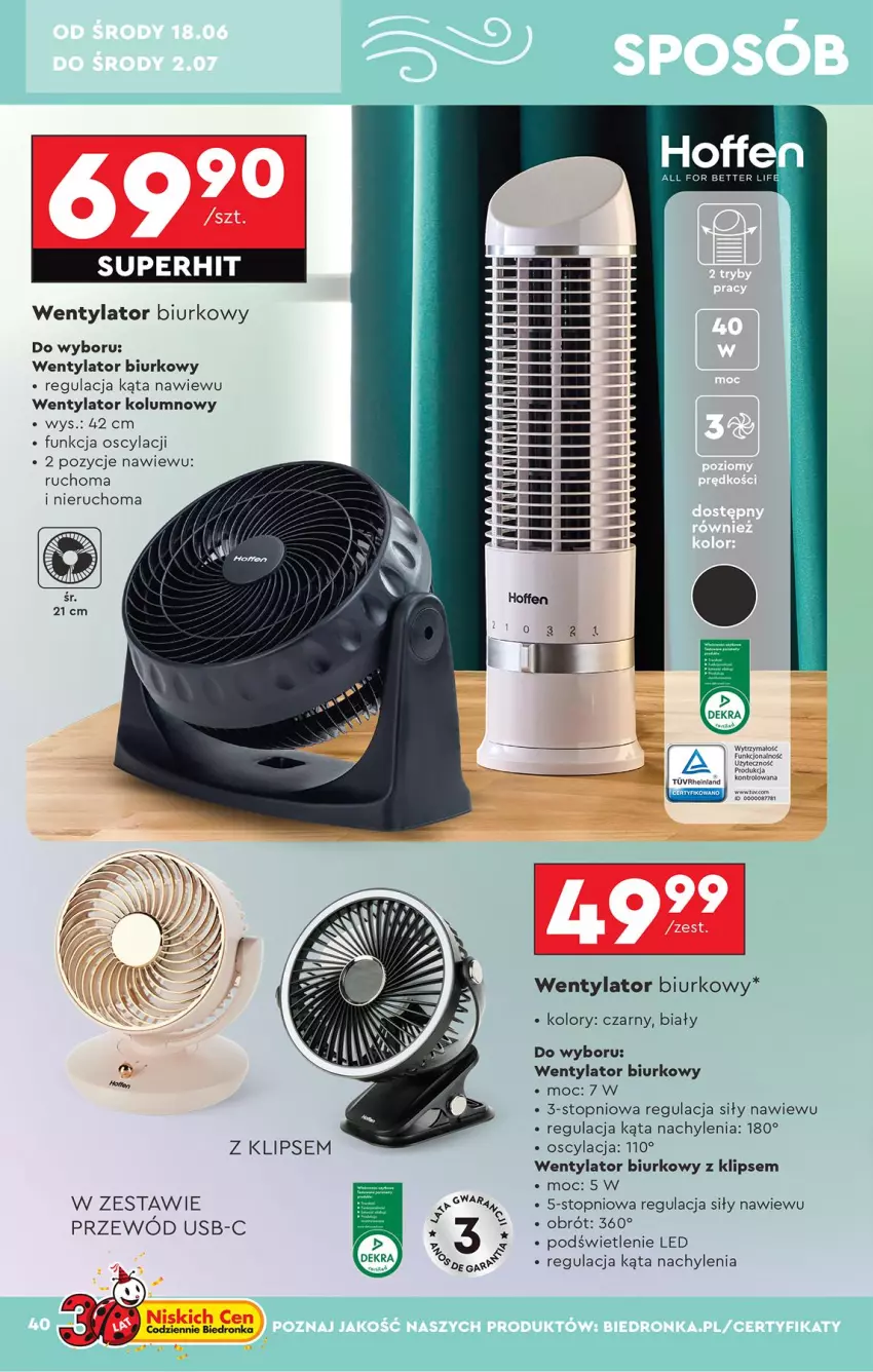 Gazetka promocyjna Biedronka - Okazje Tygodnia - ważna 14.06 do 28.06.2025 - strona 42 - produkty: Biurko, Przewód, Top