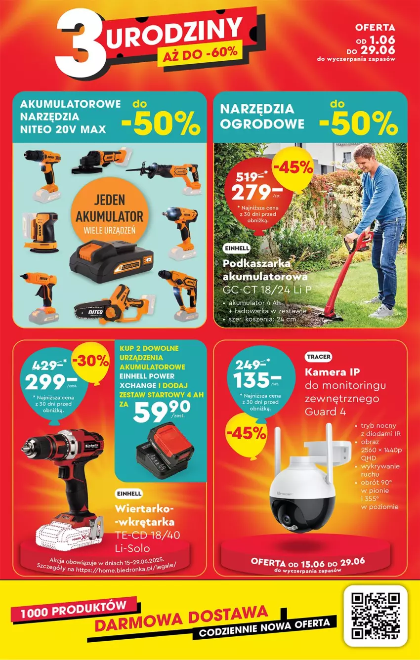 Gazetka promocyjna Biedronka - Okazje Tygodnia - ważna 14.06 do 28.06.2025 - strona 47 - produkty: Acer, Akumulator, Einhell, Kosz, Warka