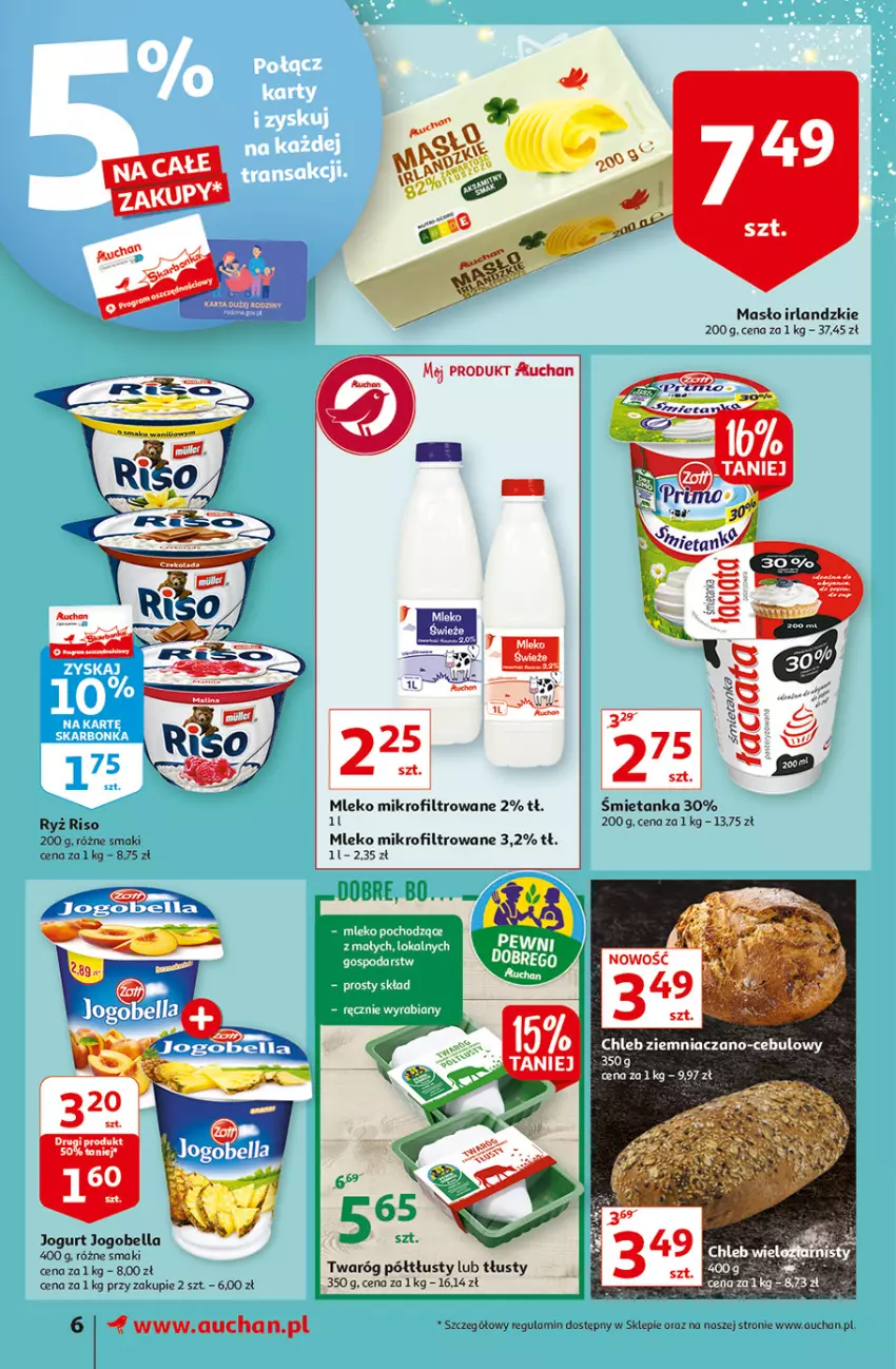 Gazetka promocyjna Auchan - Magia stołu wigilijnego Supermarkety - ważna 16.12 do 24.12.2021 - strona 6 - produkty: Jogurt, Masło, Mleko, Mleko mikrofiltrowane, Ryż, Twaróg, Twaróg półtłusty