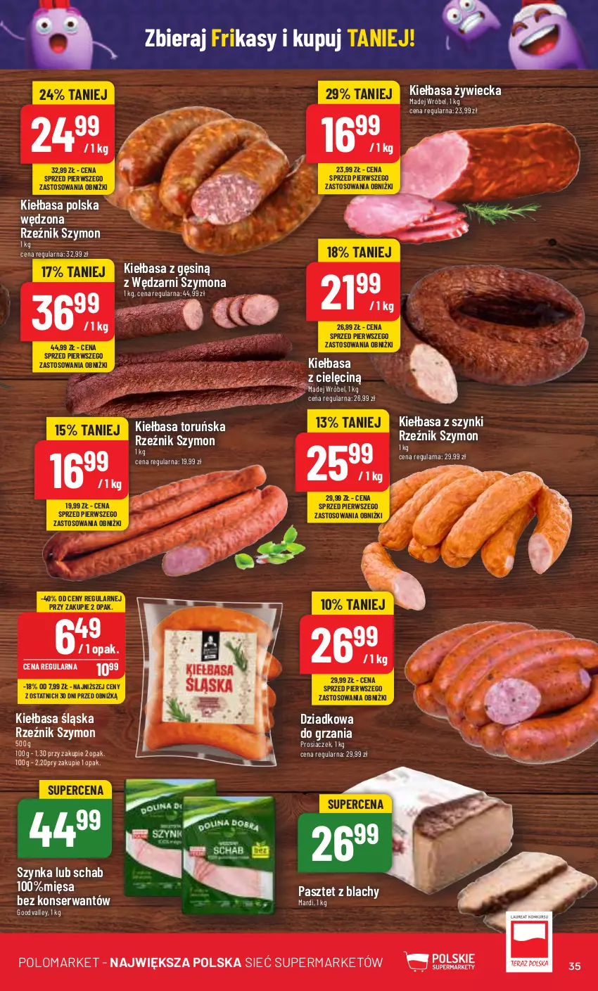 Gazetka promocyjna PoloMarket - Gazetka pomocyjna - ważna 13.12 do 19.12.2023 - strona 35 - produkty: Kiełbasa, Kiełbasa śląska, Madej Wróbel, Pasztet, Ser, Szynka