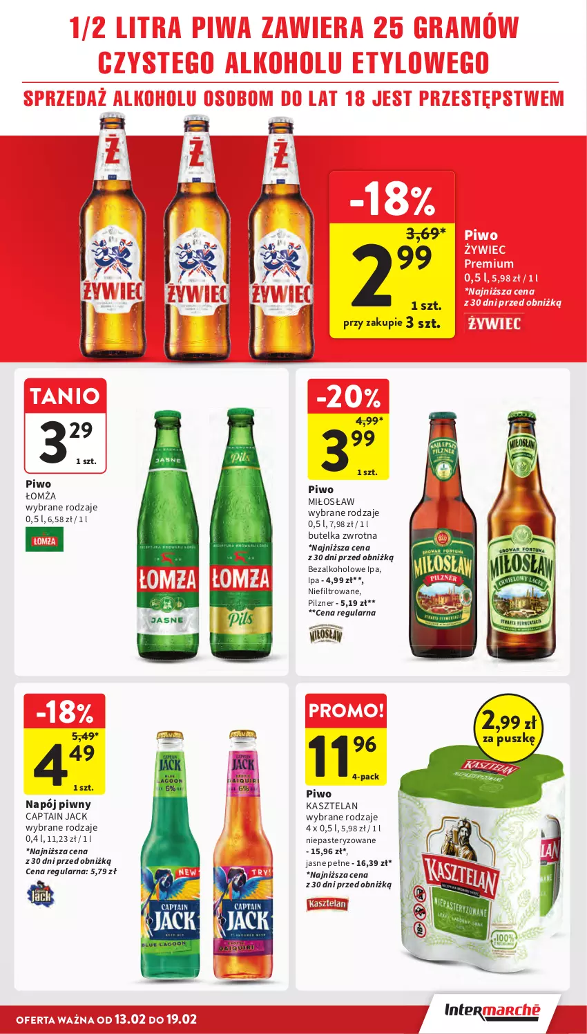 Gazetka promocyjna Intermarche - Gazetka promocyjna - ważna 13.02 do 19.02.2025 - strona 31 - produkty: Captain Jack, Gra, Kasztelan, Napój, Piwa, Piwo