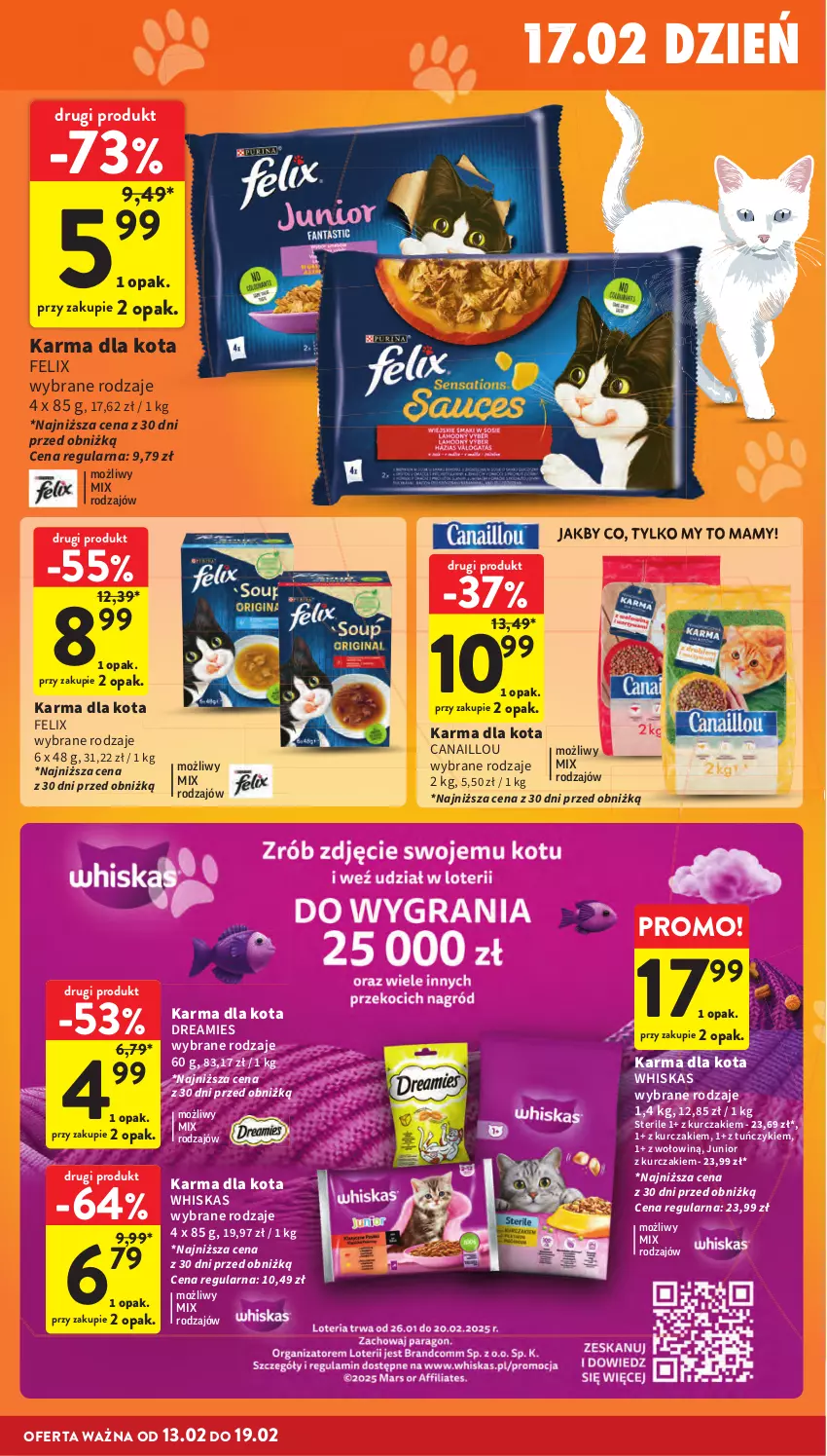 Gazetka promocyjna Intermarche - Gazetka promocyjna - ważna 13.02 do 19.02.2025 - strona 34 - produkty: Canaillou, Fa, Felix, Kurczak, Tuńczyk, Whiskas