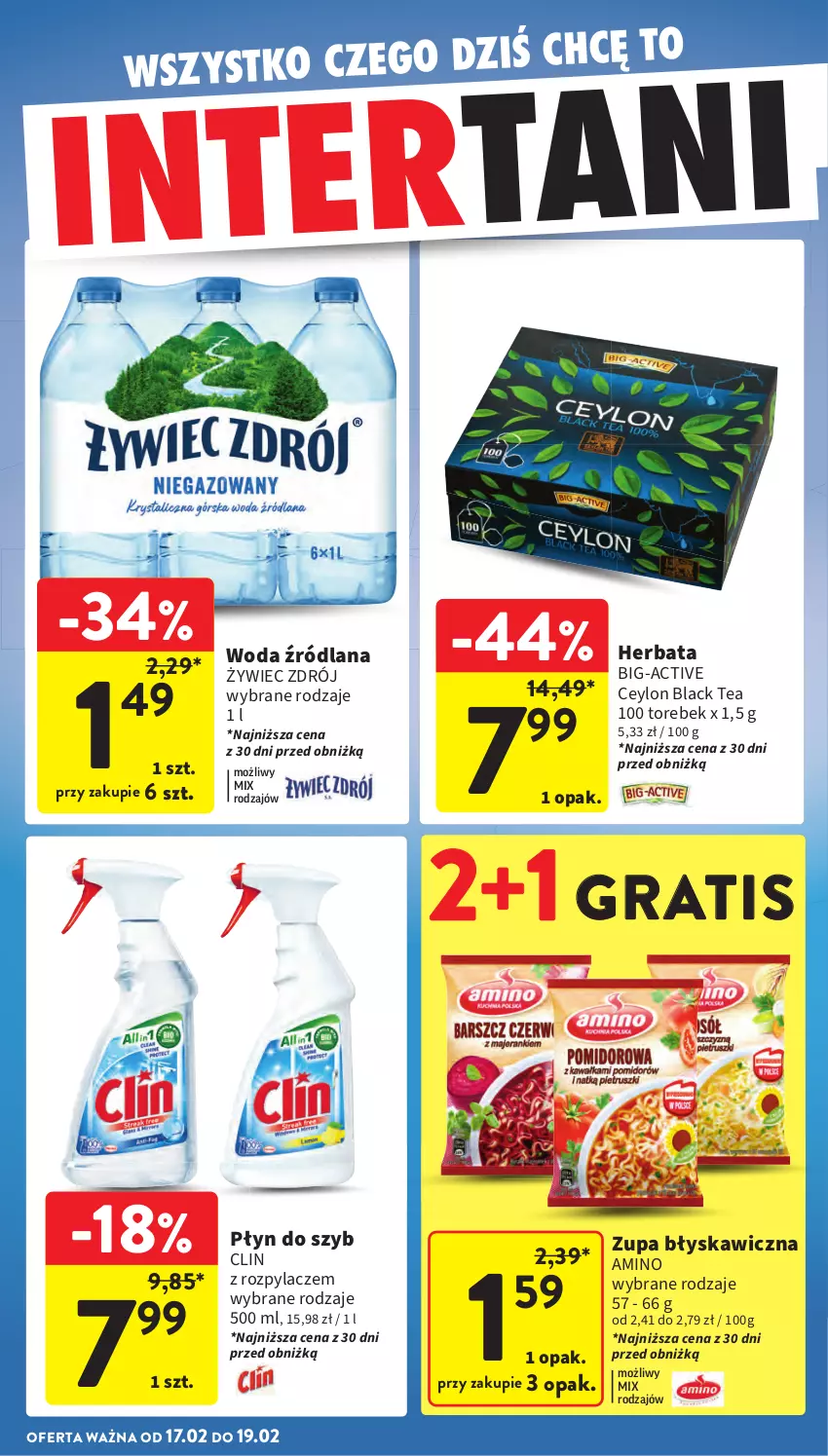 Gazetka promocyjna Intermarche - Gazetka promocyjna - ważna 13.02 do 19.02.2025 - strona 38 - produkty: Clin, Gra, Herbata, Lack, LANA, Płyn do szyb, Woda, Zupa