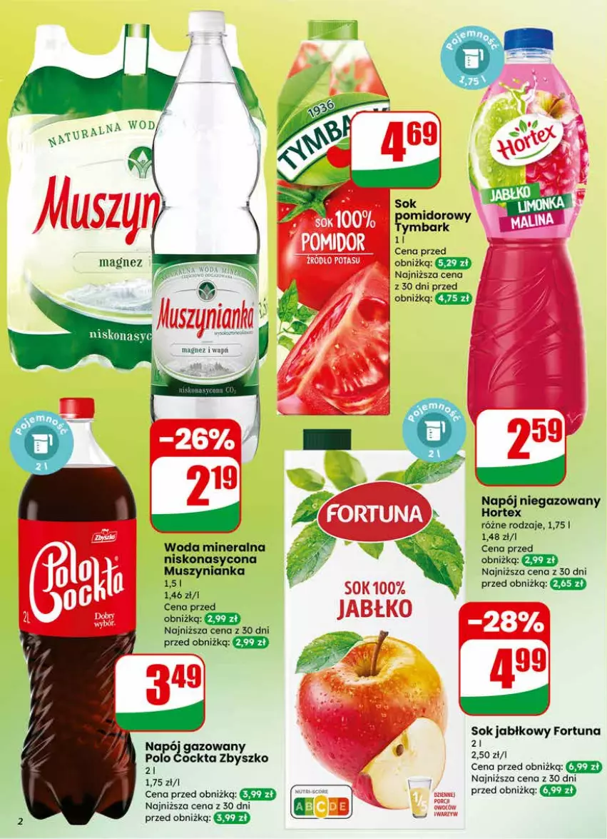 Gazetka promocyjna Dino - Gazetka 11 / 2026 - ważna 11.03 do 17.03.2026 - strona 2 - produkty: Fortuna, Hortex, Magnez, Mus, Muszynianka, Napój, Napój niegazowany, Sok, Sok jabłkowy, Woda, Woda mineralna