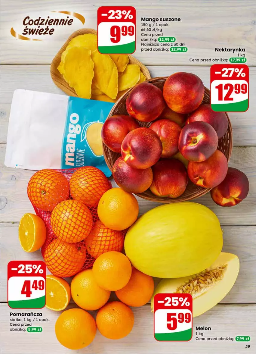 Gazetka promocyjna Dino - Gazetka 11 / 2026 - ważna 11.03 do 17.03.2026 - strona 29 - produkty: Mango, Mango suszone, Melon, Nektar, Nektarynka, Siatka