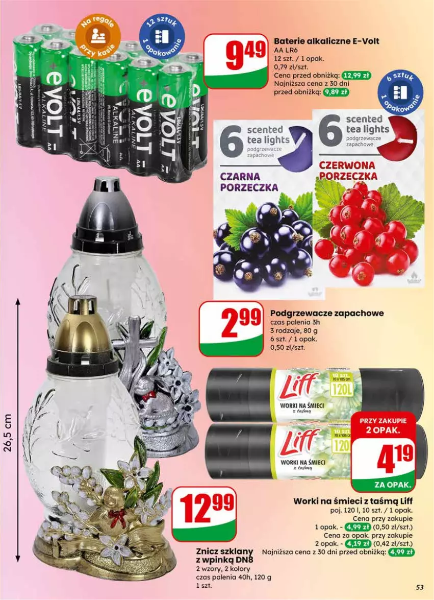 Gazetka promocyjna Dino - Gazetka 11 / 2026 - ważna 11.03 do 17.03.2026 - strona 53 - produkty: Baterie alkaliczne, Fa, Podgrzewacze, Por, Worki na śmiec, Worki na śmieci, Znicz