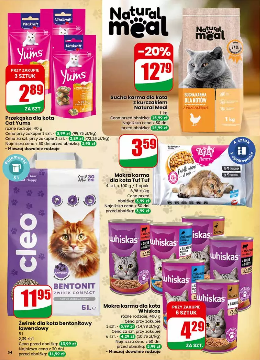Gazetka promocyjna Dino - Gazetka 11 / 2026 - ważna 11.03 do 17.03.2026 - strona 54 - produkty: Kurczak, Mokra karma, Sucha karma, Vitakraft, Whiskas