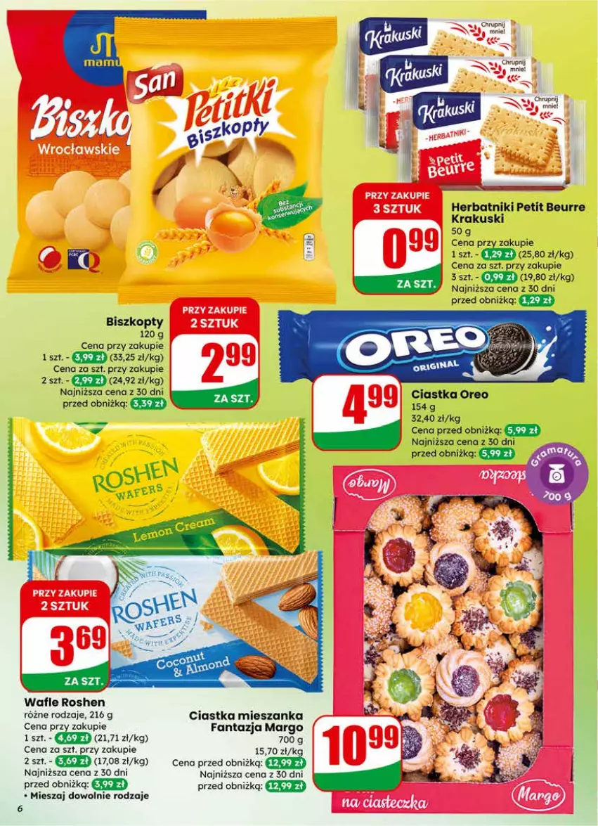 Gazetka promocyjna Dino - Gazetka 11 / 2026 - ważna 11.03 do 17.03.2026 - strona 6 - produkty: Biszkopty, Ciastka, Fa, Fanta, Herbatniki, Herbatniki Petit Beurre, Krakus, Krakuski, Oreo, Wafle