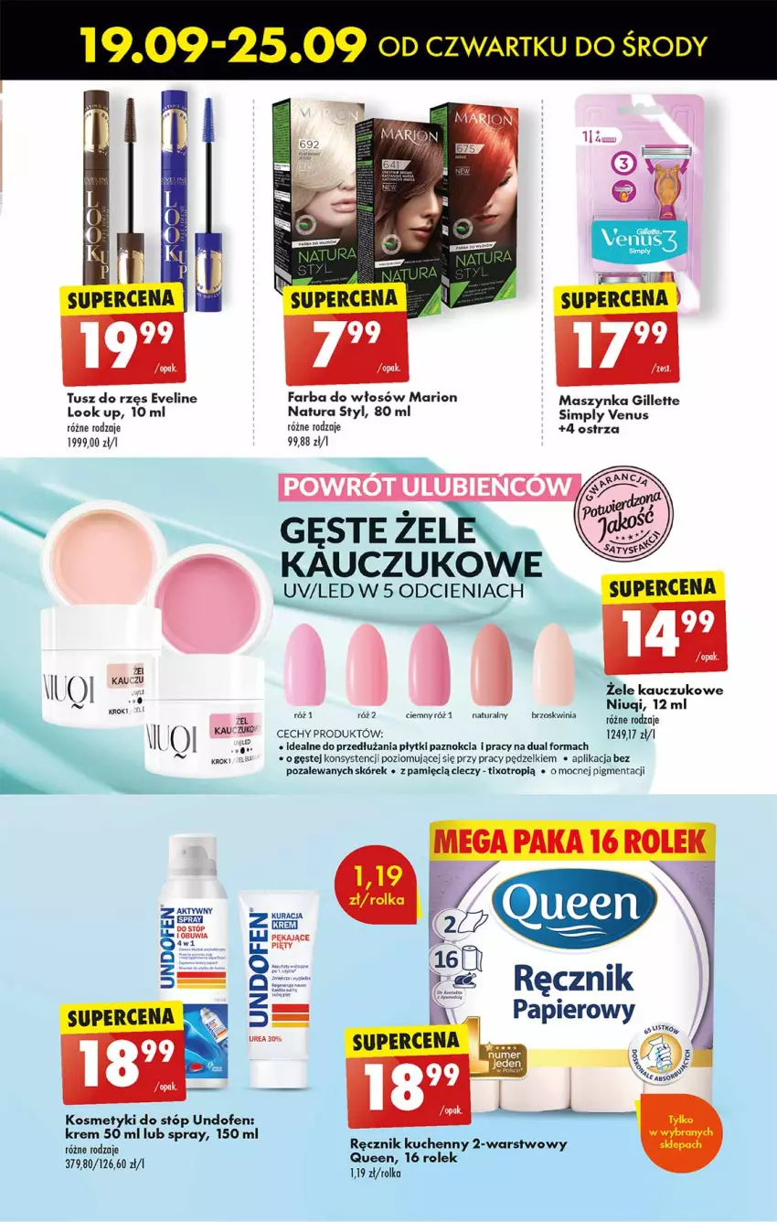 Gazetka promocyjna Biedronka - Od Czwartku - ważna 19.09 do 25.09.2024 - strona 51 - produkty: Eveline, Fa, Farba do włosów, Gillette, Maszynka, Ręcznik, Ręcznik kuchenny, Szynka, Tusz, Undofen, Venus